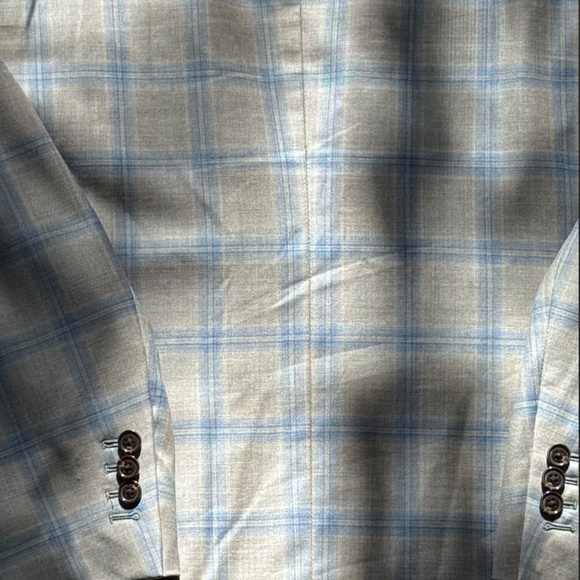 Cardinal of Canada Mens Blazer Blue / Grey Plaid - Picture 4 of 8